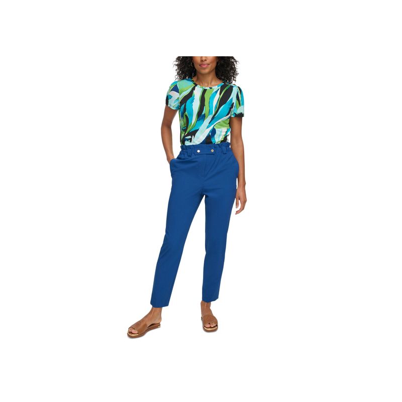 Petite Paperbag-Waist Skinny Pants